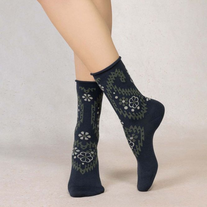 Hovedbilde Bleuforet Fine Wool Socks Cashmere Flowers