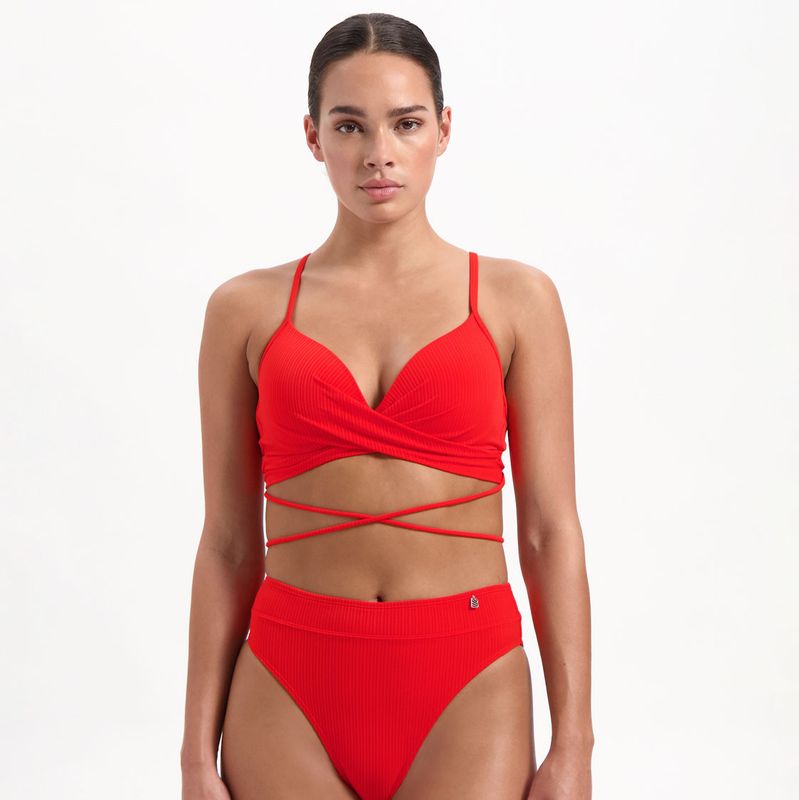 Beachlife Fiery Red Twist Bikinitopp