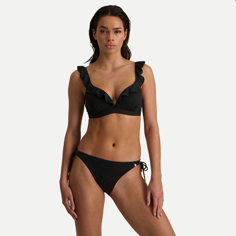 Beachlife Black Embroidery Bikinitopp