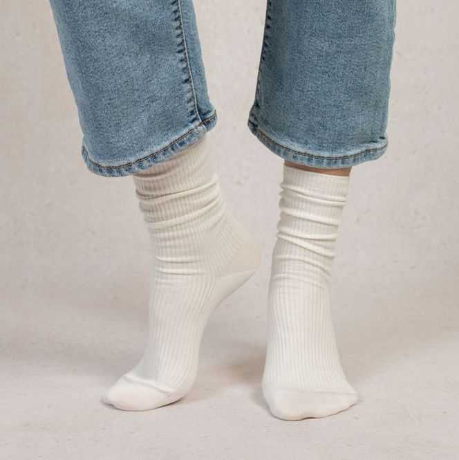 Hovedbilde Bleuforet Ribbed Cotton Socks White