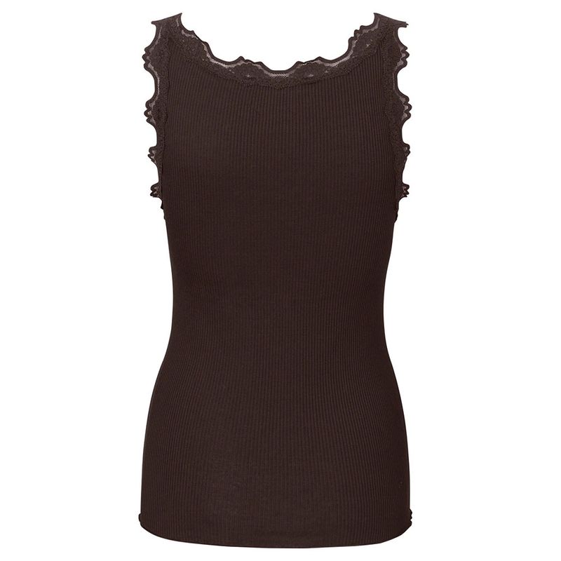 Rosemunde Babette Silk U-neck Lace Top - Mole